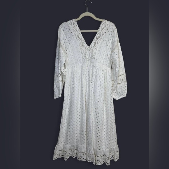 Anthropologie Forever That Girl White Lace Midi Dress. - Picture 8 of 8